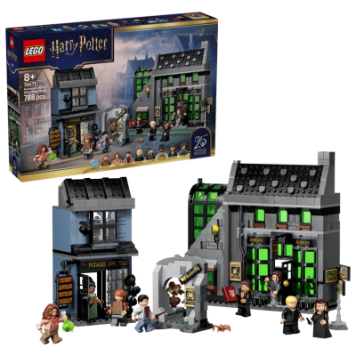 Lego Harry Potter 76471 Negozi di magia di Notturn Alley con 8 Minifigure e Patronus da Collezione