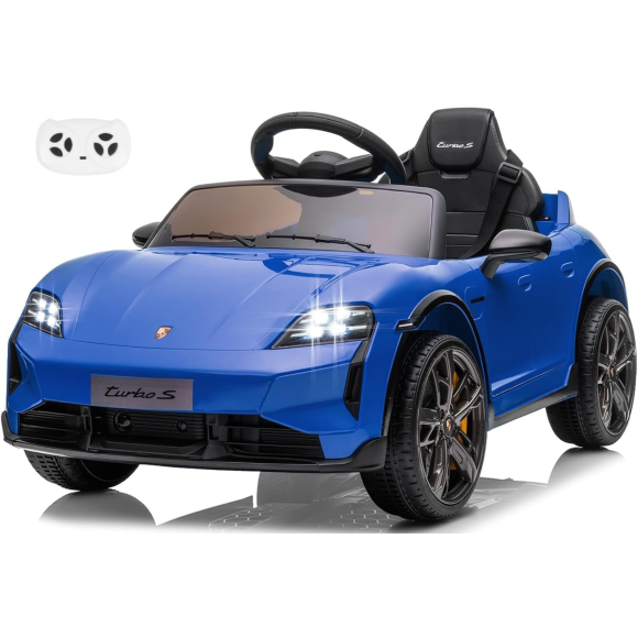 Macchina Elettrica per Bambini Porsche Taycan Turbo S 12V monoposto con Telecomando Cintura a 3 Punti
