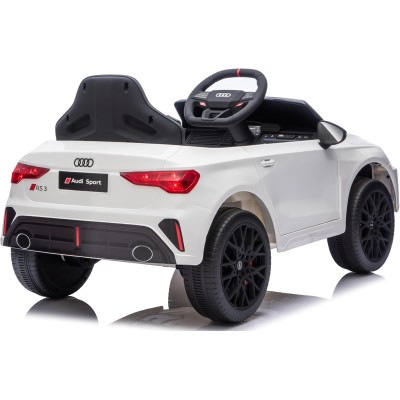 Auto Elettrica per Bambini Audi RS3 12V con Licenza Ufficiale Telecomando Cintura a 3 Punti Luci LED MP3