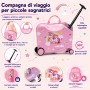 MonTravel Valigia Trolley Unicorno Cavalcabile per Bambini con Asta Telescopica Poggiapiedi e Zainetto MT-025 Horse
