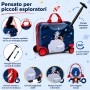 MonTravel Valigia Trolley Cavalcabile per Bambini con Asta Telescopica Poggiapiedi e Zainetto MT-025 Spaceman