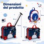 MonTravel Valigia Trolley Cavalcabile per Bambini con Asta Telescopica Poggiapiedi e Zainetto MT-025 Spaceman