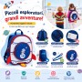 MonTravel Valigia Trolley Cavalcabile per Bambini con Asta Telescopica Poggiapiedi e Zainetto MT-025 Spaceman