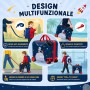 MonTravel Valigia Trolley Cavalcabile per Bambini con Asta Telescopica Poggiapiedi e Zainetto MT-025 Spaceman