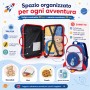 MonTravel Valigia Trolley Cavalcabile per Bambini con Asta Telescopica Poggiapiedi e Zainetto MT-025 Spaceman