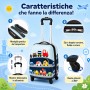 MonTravel Set Trolley per Bambini 2 Pezzi Valigia Rigida e Zainetto Bagaglio a Mano con Ruote Girevoli MT-024 Traffic