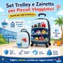 MonTravel Set Trolley per Bambini 2 Pezzi Valigia Rigida e Zainetto Bagaglio a Mano con Ruote Girevoli MT-024 Traffic