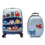MonTravel Set Trolley per Bambini 2 Pezzi Valigia Rigida e Zainetto Bagaglio a Mano con Ruote Girevoli MT-024 Traffic