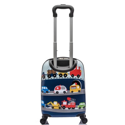 MonTravel Set Trolley per Bambini 2 Pezzi Valigia Rigida e Zainetto Bagaglio a Mano con Ruote Girevoli MT-024 Traffic