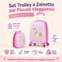 MonTravel Set Trolley Unicorno per Bambini 2 Pezzi Valigia Rigida e Zainetto Bagaglio a Mano con Ruote Girevoli MT-024 Horse
