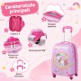 MonTravel Set Trolley Unicorno per Bambini 2 Pezzi Valigia Rigida e Zainetto Bagaglio a Mano con Ruote Girevoli MT-024 Horse