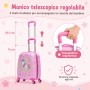 MonTravel Set Trolley Unicorno per Bambini 2 Pezzi Valigia Rigida e Zainetto Bagaglio a Mano con Ruote Girevoli MT-024 Horse