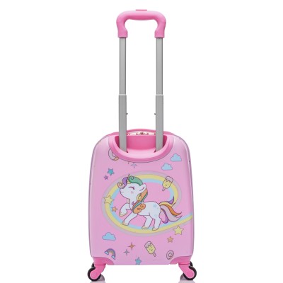 MonTravel Set Trolley Unicorno per Bambini 2 Pezzi Valigia Rigida e Zainetto Bagaglio a Mano con Ruote Girevoli MT-024 Horse