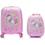 MonTravel Set Trolley Unicorno per Bambini 2 Pezzi Valigia Rigida e Zainetto Bagaglio a Mano con Ruote Girevoli MT-024 Horse