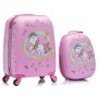 MonTravel Set Trolley Unicorno per Bambini 2 Pezzi Valigia Rigida e Zainetto Bagaglio a Mano con Ruote Girevoli MT-024 Horse