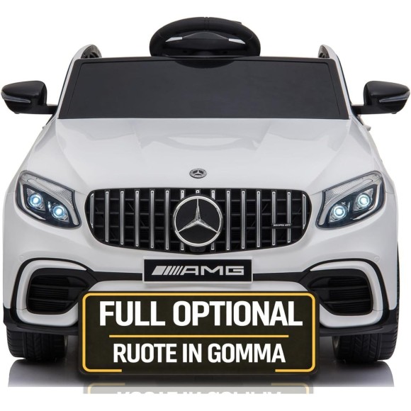 Macchina Elettrica per Bambini 12V Mercedes GLC 63S con Ruote in Gomma Telecomando