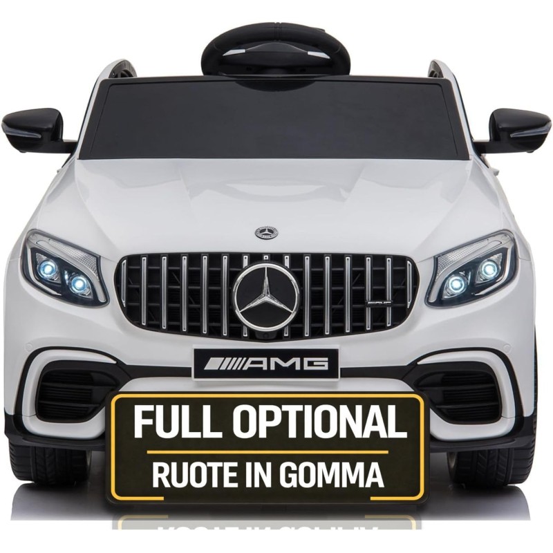 Macchina Elettrica per Bambini 12V Mercedes GLC 63S con Ruote in Gomma Telecomando