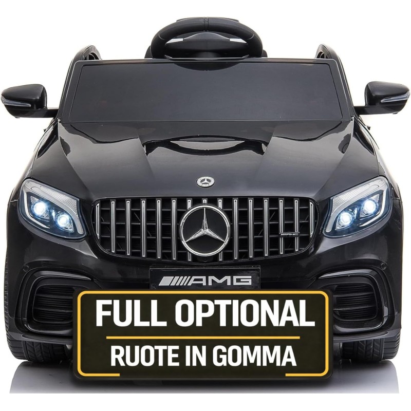 Macchina Elettrica per Bambini 12V Mercedes GLC 63S con Ruote in Gomma Telecomando