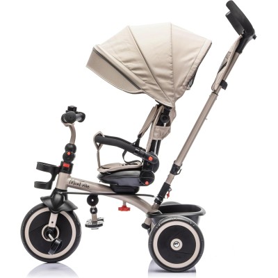 Triciclo per Bambini Evolutivo da 12 mesi a 5 anni Reclinabile 4 in 1 fino a 25 kg Sedile Girevole con Ruote in Gomma Eva