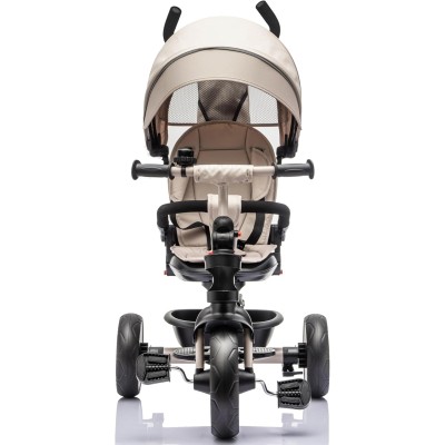 Triciclo per Bambini Evolutivo da 12 mesi a 5 anni Reclinabile 4 in 1 fino a 25 kg Sedile Girevole con Ruote in Gomma Eva