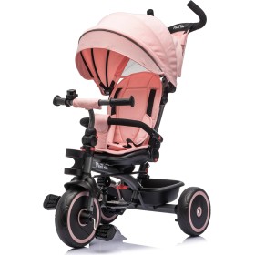 Triciclo per Bambini Evolutivo da 12 mesi a 5 anni Reclinabile 4 in 1 fino a 25 kg Sedile Girevole con Ruote in Gomma Eva