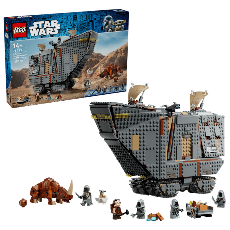 Lego Star Wars 75453 Sandcrawler™ e Mudhorn Offworld con Figura di Grogu e 5 Minifigure tra cui The Mandalorian