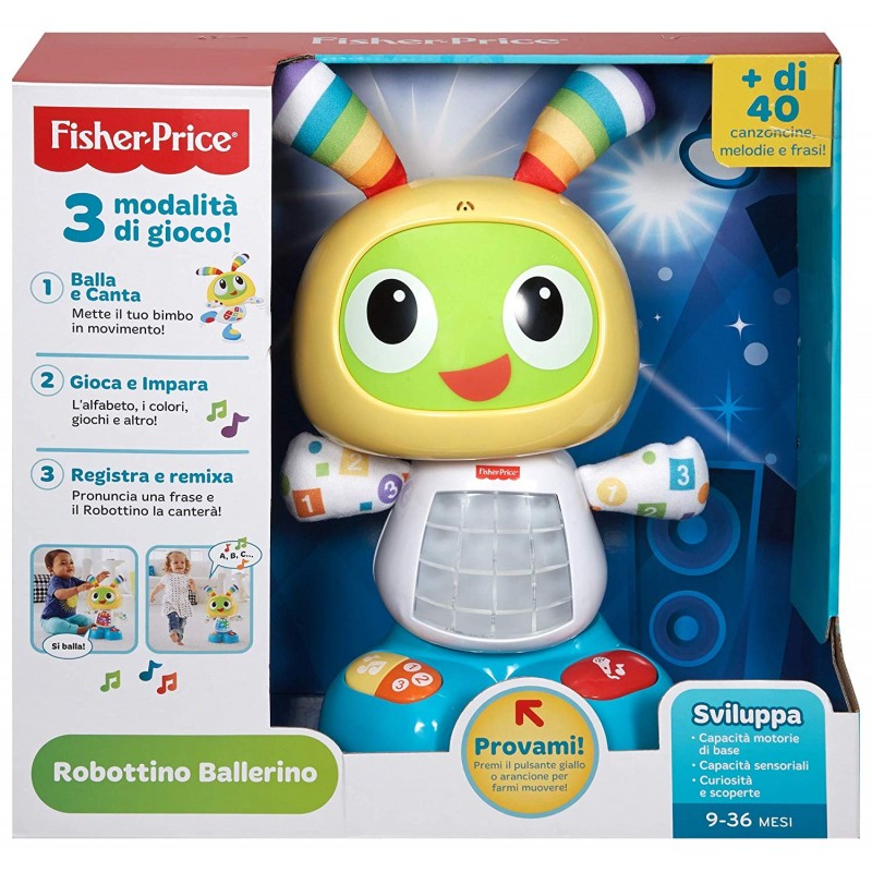 Fisher Price Robottino Ballerino Giocattolo Per Lo Sviluppo Dei Bambini Con Canzoncine Frasi E Numeri Dai 9 Mesi Cgv49