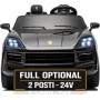 Auto Elettrica Porsche Cayenne 24V Maxi SUV per Bambini 2 Posti Macchina Elettrica con Telecomando Cinture a 3 Punti Luci LED