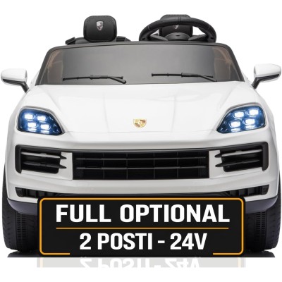 Auto Elettrica Porsche Cayenne 24V Maxi SUV per Bambini 2 Posti Macchina Elettrica con Telecomando Cinture a 3 Punti Luci LED