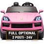 Auto Elettrica Porsche Cayenne 24V Maxi SUV per Bambini 2 Posti Macchina Elettrica con Telecomando Cinture a 3 Punti Luci LED