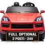 Auto Elettrica Porsche Cayenne 24V Maxi SUV per Bambini 2 Posti Macchina Elettrica con Telecomando Cinture a 3 Punti Luci LED