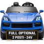 Auto Elettrica Porsche Cayenne 24V Maxi SUV per Bambini 2 Posti Macchina Elettrica con Telecomando Cinture a 3 Punti Luci LED