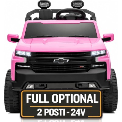 Macchina Elettrica Chevrolet Silverado ZR2 24V Maxi Fuoristrada 2 Posti per Bambini Telecomando Bluetooth Carico Massimo 60 Kg