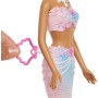Mattel JLW56 Barbie - Sirena Bolle di Sapone con lunghi capelli biondi e ciocca colorata e soluzione magica per creare le bolle
