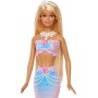 Mattel JLW56 Barbie - Sirena Bolle di Sapone con lunghi capelli biondi e ciocca colorata e soluzione magica per creare le bolle