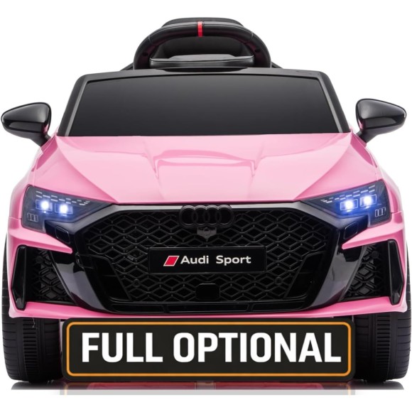 Auto Elettrica per Bambini Audi RS3 12V con Licenza Ufficiale Telecomando Cintura a 3 Punti Luci LED MP3