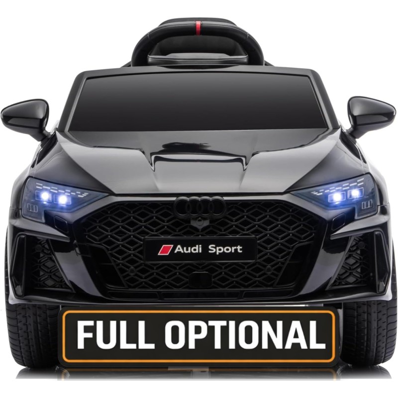 Auto Elettrica per Bambini Audi RS3 12V con Licenza Ufficiale Telecomando Cintura a 3 Punti Luci LED MP3