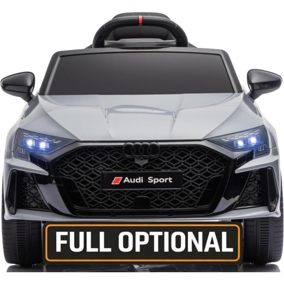 Auto Elettrica per Bambini Audi RS3 12V con Licenza Ufficiale Telecomando Cintura a 3 Punti Luci LED MP3