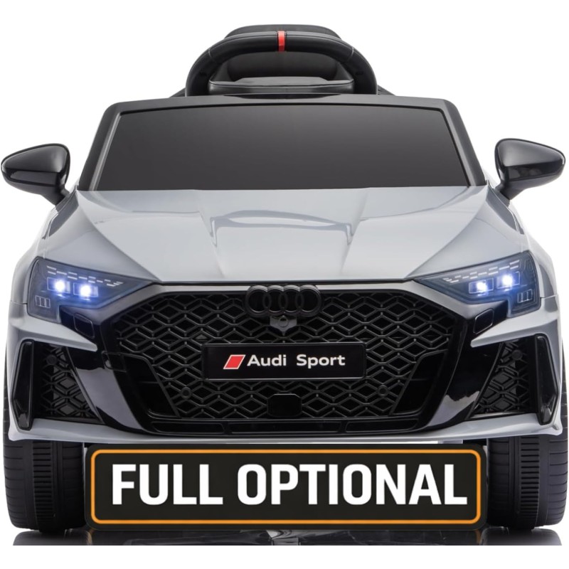 Auto Elettrica per Bambini Audi RS3 12V con Licenza Ufficiale Telecomando Cintura a 3 Punti Luci LED MP3