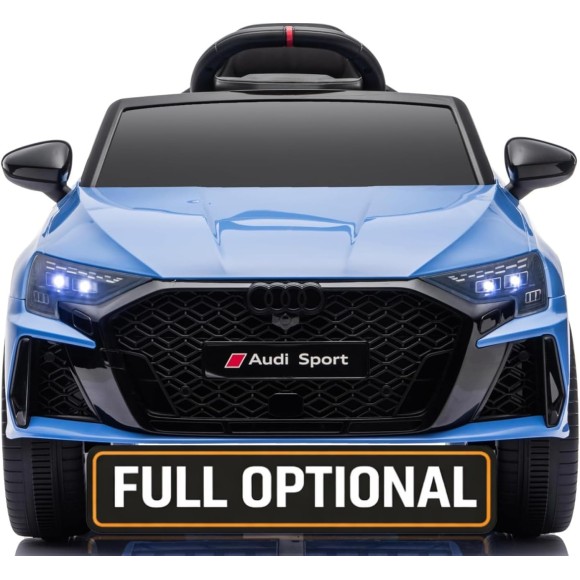 Auto Elettrica per Bambini Audi RS3 12V con Licenza Ufficiale Telecomando Cintura a 3 Punti Luci LED MP3
