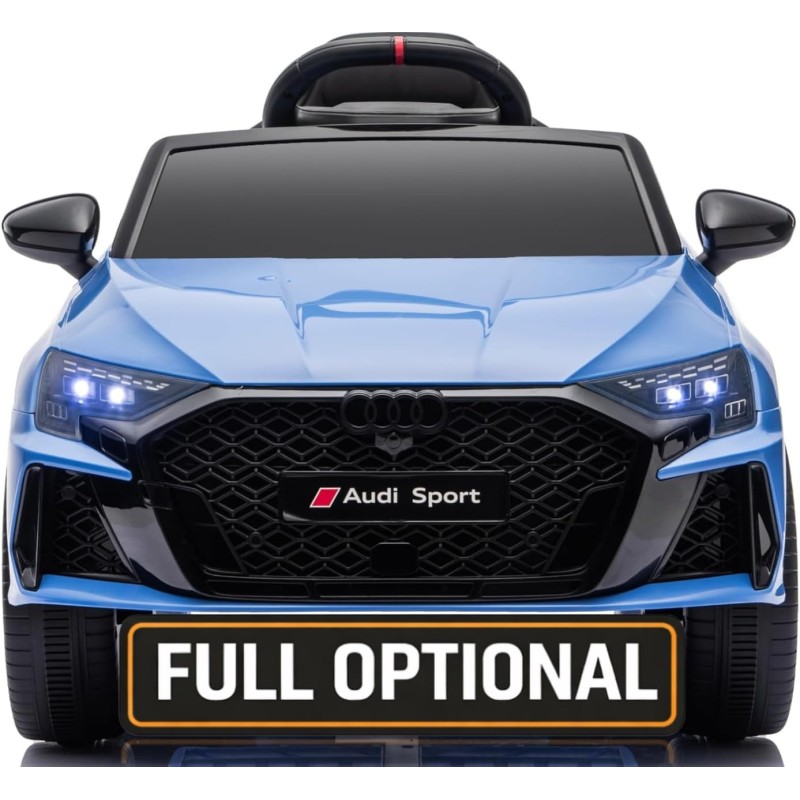 Auto Elettrica per Bambini Audi RS3 12V con Licenza Ufficiale Telecomando Cintura a 3 Punti Luci LED MP3