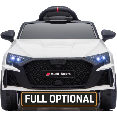 Auto Elettrica per Bambini Audi RS3 12V con Licenza Ufficiale Telecomando Cintura a 3 Punti Luci LED MP3