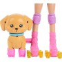 Mattel JMJ44 Barbie - Cucciolo sui pattini bambola dai capelli biondi e cucciolo guinzaglio e pattini coordinati