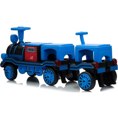 Trenino Elettrico 12V per Bambini 2 Posti Treno con Vagone Posteriore Extra USB Luci LED 2 Velocità Sistema Antiribaltamento