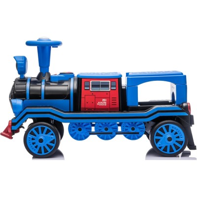 Trenino Elettrico 12V per Bambini 2 Posti Treno con Vagone Posteriore Extra USB Luci LED 2 Velocità Sistema Antiribaltamento