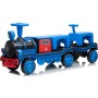 Trenino Elettrico 12V per Bambini 2 Posti Treno con Vagone Posteriore Extra USB Luci LED 2 Velocità Sistema Antiribaltamento