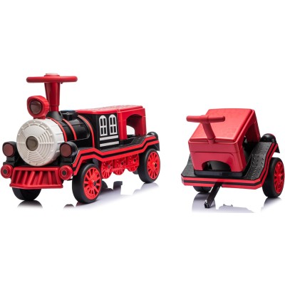 Trenino Elettrico 12V per Bambini 2 Posti Treno con Vagone Posteriore Extra USB Luci LED 2 Velocità Sistema Antiribaltamento