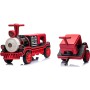 Trenino Elettrico 12V per Bambini 2 Posti Treno con Vagone Posteriore Extra USB Luci LED 2 Velocità Sistema Antiribaltamento