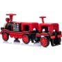 Trenino Elettrico 12V per Bambini 2 Posti Treno con Vagone Posteriore Extra USB Luci LED 2 Velocità Sistema Antiribaltamento
