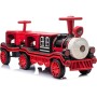 Trenino Elettrico 12V per Bambini 2 Posti Treno con Vagone Posteriore Extra USB Luci LED 2 Velocità Sistema Antiribaltamento